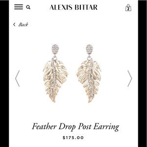New Alexis Bittar Crystal Leaf Drop Earrings